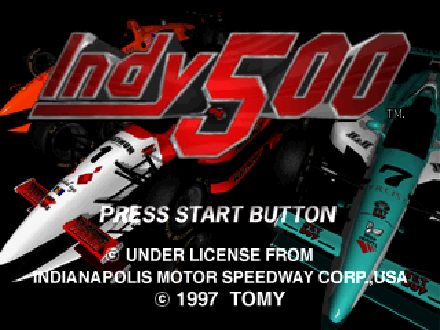 Indy 500 title screen for Playstation